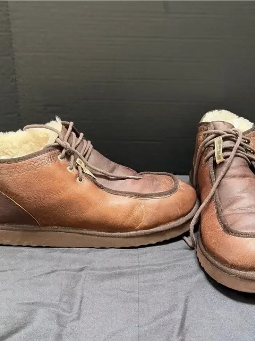 Stacey King UGG Australia Men's Leather Shearling Chukka Boots Size 17